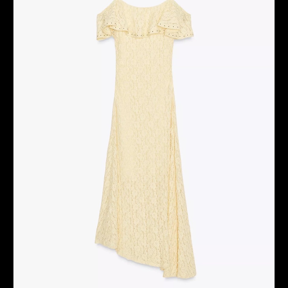 Zara yellow lace dress